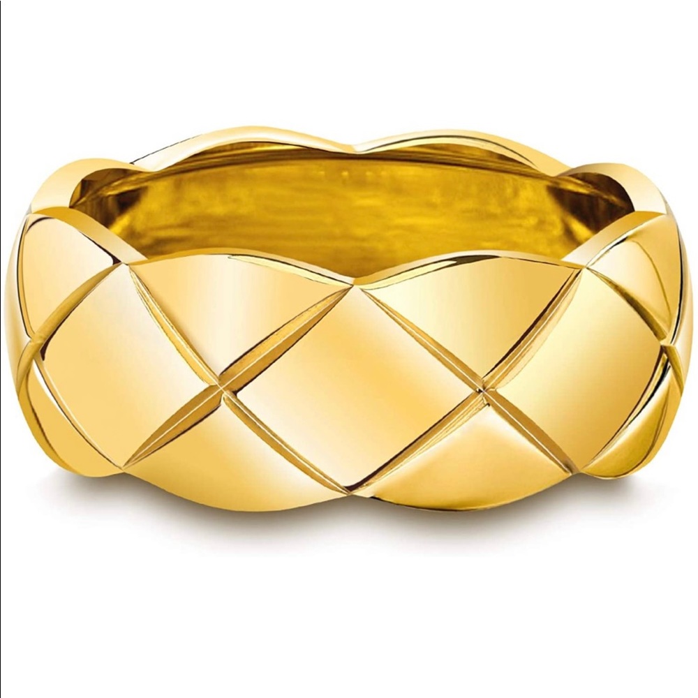 (Size 5) Gold Plated Statement Ring - image 1